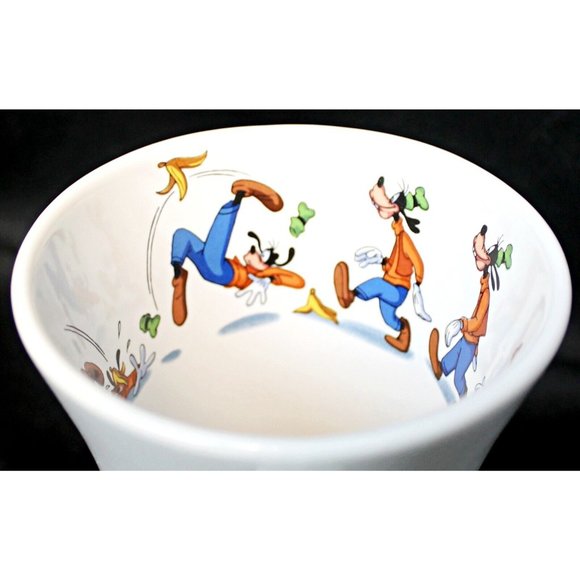 Disney Store White Ceramic 6" Coffee Mug Goofy Slipping On Banana Peel Concave - Picture 6 of 10
